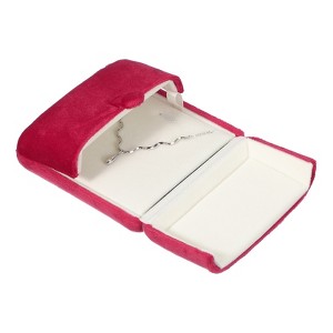 Unique Bargains Velvet Snap Button Pendant Necklace Jewelry Storage Box - 1 of 4