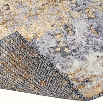 Abstract Splatter 6' x 9' Gray Synthetic Area Rug