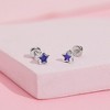 Girls' CZ Bezel Star Screw Back Sterling Silver Earrings - In Season Jewelry - 4 of 4