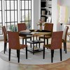 5/7 PCS Round Dining Table Set Modern Dining Set Kitchen Table Set with Upholstered Chairs, Brown+Black-Modernluxe - 2 of 4
