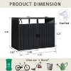 63" Metal Trash Can Storage Shed, Galvanized Steel Outdoor Garbage Bin Enclosure for 2 Cans with Lockable Doors, Ventilation, Charcoal Finish - 2 of 4