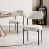 WestinTrends Alexandria Mid-Century Modern Upholstered Faux Shearling Round Dining Chairs - 2 of 4