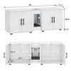 Double Cage Cat Litter Box Enclosure Furniture – Hidden Wooden Enclosed House for 2 Cats - 3 of 4