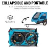 VASIP Pet Bike Trailer for Small & Medium Dogs,Easy-Fold Frame & Quick-Release Wheels,Non-Slip Floor with Safety Leash，Orange - 4 of 4