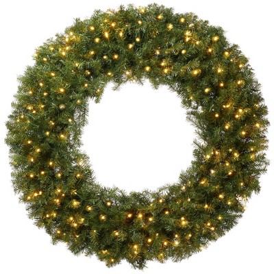 Casafield Pre-lit Artificial Christmas Wreath For Front Door, Window Or ...