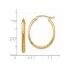 Black Bow Jewelry 2.5mm x 26mm 14k Yellow Gold Diamond-Cut Oval Hoop Earrings - 4 of 4