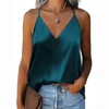 Zeagoo Silk Satin Cami for Women V Neck Sleeveless Tank Tops Raceback Blouse Casual Shirts - 3 of 4
