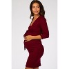 Pinkblush Burgundy Brushed Knit Wrap Fitted Maternity/Nursing Dress - 3 of 4
