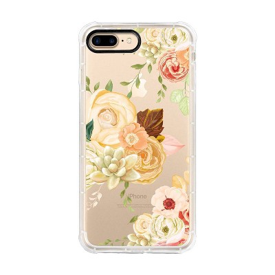  OTM Essentials Apple iPhone 8/7 Plus Hybrid Clear Rugged Edge Phone Case - Flower Garden 