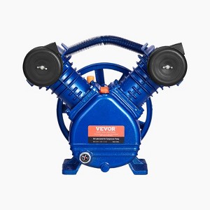 VEVOR Air Compressor Pump Head, 3HP 6.25CFM @ 90PSI, Twin Cylinder Oil Lubricated Air Compressor Piston Pump Head, with Max. 116PSI Pressure,Blue - 1 of 4