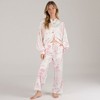 Anna-Kaci Lounge Women's Toile Print Button Up Pajama Set with Long Sleeve Top and Elastic Waist Drawstring Pants - 2 of 4