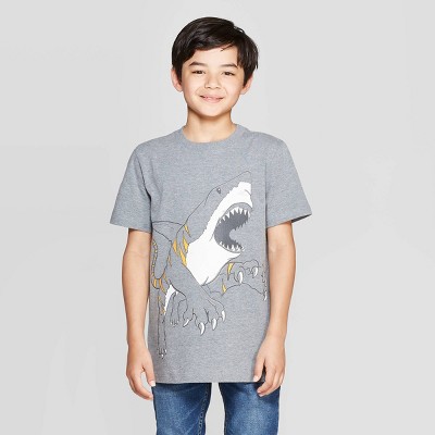 Boys' 'Shark Tiger' Short Sleeve Graphic T-Shirt - Cat & Jack™ Gray