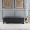 Sapphtopaz 50.75" Modern Storage Bench with Button Tufted Upholstered Shoe Bench with Hidden Storage End of Bed Bench for Living Room,Bedroom - 2 of 4