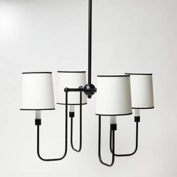 4-Arm Chandelier with Trim Shades Black - Threshold™ designed with Studio McGee