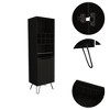 Gulches 8 Bottle Wine Rack 4.4''H x 4.4''W, 4 Steel Legs 7.5''H, Lower 2 Door Cabinet and Middle Prep Shelf with Metal Rail - 3 of 4
