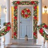 6ft Prelit Christmas Garland with Battery Lights, Red Berries & Poinsettias - Indoor/Outdoor Holiday D¨¦cor for Fireplace & Stairs - 4 of 4