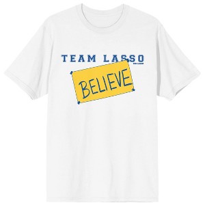 Ted Lasso Classic Team Lasso Believe Women's White T-Shirt - 1 of 3