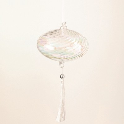 Sullivans Glass Ornament with Tassel 13"H Clear