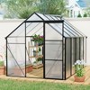 VYNXARIA 6*10 FT Polycarbonate Greenhouse Raised Base and Anchor Aluminum Heavy Duty Walk-in Greenhouses for Outdoor Backyard in All Season - 2 of 4