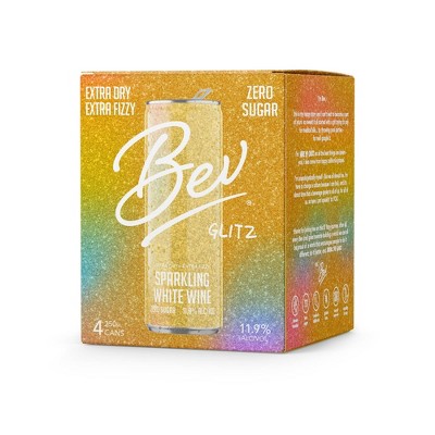 Bev Glitz White Wine Blend- 4pk/250ml Cans