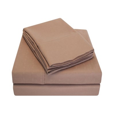 Basketweave Deep Pocket Wrinkle-Free 4 Piece Sheet Set by Blue Nile Mills