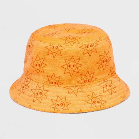 Baby Towel Terry Sun Printed Bucket Hat - Cat & Jack™ Orange 12-24m : Target