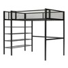 Whisen Morden Design Metal Loft Bed with 4-Tier Shelves and Storage - 3 of 4