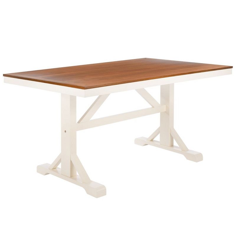 Akash Rectangle Dining Table - White/Natural - Safavieh., 3 of 8