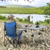 Tangkula Folding Camping Table Collapsible Aluminum Roll Up Beach Table with Carrying Bag 4-Level Adjustable Height Dark/Silver - 3 of 4