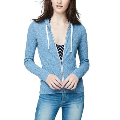 Aeropostale Womens Heathered FZ Hoodie Sweatshirt