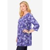 Woman Within Perfect Printed Three-Quarter-Sleeve V-Neck Tunic - 4 of 4