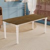Vynxaria Expandable Dining Table Set for 4 to 8, Rustic Space-Saving Table with Removable Leaves, Wooden Dining Room Table,Natural+White - 2 of 4