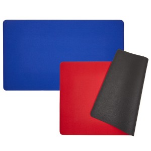 Okuna Outpost 2 Pack Playmat, Card Game Mat for MTG, TCG, Board Games, and Table Magic (Blue/ Red, 24x14 in) - 1 of 4