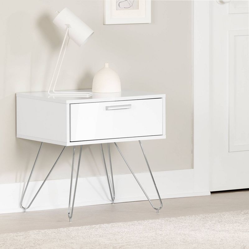 Slendel Nightstand Pure White - South Shore, 3 of 10