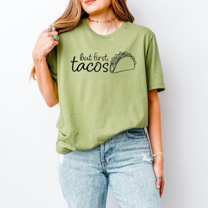 Simply Sage Market But First, Tacos Outline Short Sleeve Tee - 1 of 4