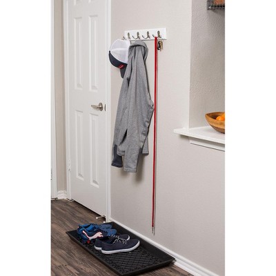 White Pine Dual Hook Coat Rack with Satin Nickel Hooks