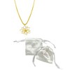 Adornia 14k Gold Plated Herringbone Wire Flower Necklace - 3 of 3