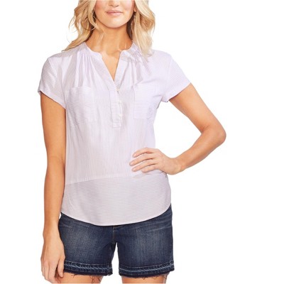 Vince Camuto Womens Tranquil Henley Blouse