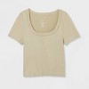 Women's Slim Fit Seamless Short Sleeve Square Neck Baby T-Shirt - A New Day™ - 4 of 4