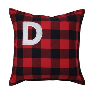 17"x17" Indoor Christmas Buffalo Plaid D Square 16.5-inch Throw Pillow  - Pillow Perfect - 1 of 3