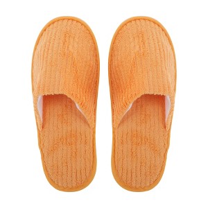 Unique Bargains Striped Coral Fleece Disposable Slippers 1 Pair - 1 of 4