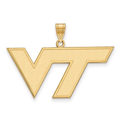 Black Bow Jewelry 14k Yellow Gold Virginia Tech Hokies NCAA Large Pendant