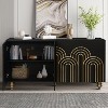Dolonm 60 in. Sideboard with Gold Accents 4-Door Fluted MDF Buffet Cabinet, Adjustable Shelves for Dining&Living Room, Color - 2 of 4