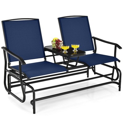 Tangkula 2 Person Outdoor Patio Double Glider Chair Loveseat Rocking