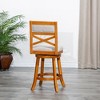 24" Counter Height Swivel Stool Modern Dining Chairs Bar Chairs X-Backrest Chair Armless Stool - 4 of 4