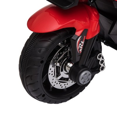 Red 6-Volt Kids Motorcycle with High-Traction Wheels