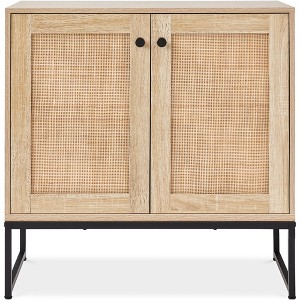 Best Choice Products 2-Door Rattan Storage Cabinet, Accent Furniture, Cupboard w/ Non-Scratch Foot Pads - 1 of 4