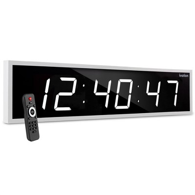 Ivation Large Digital Wall Clock, LED Display with Timer
