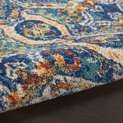 Allure Boho Chic Blue Medallion 8' x 10' Easy-Care Area Rug