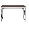 Vynxaria Madison Brown Office Desk MDF Top Chrome Frame Workspace with Modern Industrial Design - 2 of 4